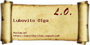 Lubovits Olga névjegykártya